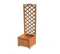 HMWD Freestanding Wooden Planter Box With Trellis, Rectangular Flowerpot With Lattice, Climbing Plants Trough, Flower Raised Bed Outdoor Garden Accessories - H120 x W45 x D30 cm Approx.