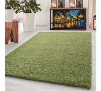 HMWD Large Medium Deep Pile Thick Shaggy Area Rugs Anti-Skid/Shed 5 cm High Pile Living Room Bedroom Non-Slip Floor Carpet Hallway Runner Mat-Green (120x170 cm)