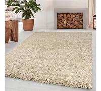 HMWD Light Beige Soft Shaggy Area Rug, 5cm Thick Fluffy Carpet for Living Room, Bedroom & Hallway, Anti-Shed Deep Pile Home Decor Rug - 160x230 cm