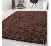 HMWD Luxurious Thick Deep Pile Anti-Skid Shaggy Area Rugs Non-Shed Plain Super Soft Floor Carpet For Living Room Bedroom Medium Hallway Runner Mat-120x170 cm (Chocolate Brown)