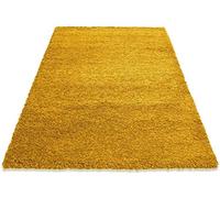HMWD Luxurious Thick Deep Pile Mustard Ochre Gold Anti-Skid Area Shaggy Rug Non-Shed Plain Super Soft Floor Carpet For Living Room Bedroom Large Hallway Runner Mat- (160 x 230 cm)