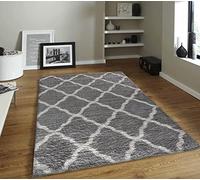 HMWD Modern Geometric Marrakesh Shaggy Area Rugs, Soft Touch 50mm / 5cm Thick Deep Pile Fluffy Living Room Bedroom Area Rug, Anti-Shed Patterned Shag Runners for hallways (160x230 cm)