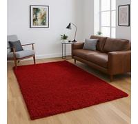 HMWD Modern Large Shaggy Area Rugs, 50mm/5cm Thick Fluffy Rugs for Living Room & Bedroom, Anti-Shed Deep Pile Floor Carpet, Home Decor Shag Hallway Runner Rugs (120x170 cm, Red)