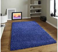 HMWD Modern Navy Blue Fluffy Thick Deep Pile Non-Slip Area Shaggy Rug Non-Shed Super Soft Floor Carpet For Home Decor Small Medium Large XL Hallway Runner Mat - Available in 4 Sizes (120x170 cm)