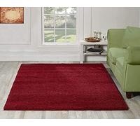 HMWD Modern Rugs Living Room Extra Large Small Medium Rectangular Size Soft Touch Fluffy Deep Pile Living Room Area Rugs, 5 cm High Pile Shaggy Shag Rug (Red, 160 x 230 cm)