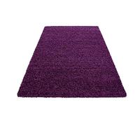 HMWD Modern Thick Pile Purple Non-Shed Plain Soft Touch Shaggy Rug Anti Skid Area Floor Carpet For Living Room Bedrooms Medium Large Hallway Runner Mat -60x110 cm