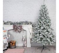 HMWD New Large 6ft/7ft Winter Wonderland Realistic Snowy Artificial Christmas Tree With Snow Effect Xmas Tree Toppers (6ft/180cm/1.8m)
