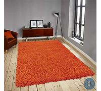 HMWD ® Orange Shaggy Rugs Non Shed Thick Plain Soft Shaggy Rugs Living Room Rug Bedroom Floor Carpet 60x110 cm
