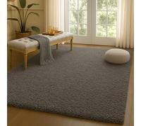 HMWD Shaggy Area Rug for Living Room - Soft 5mm Thick Pile Carpet, Non-Slip & Machine Washable - Floor Mat for Bedroom, Extra Large, Medium & Small (Grey, 120 x 170 cm)
