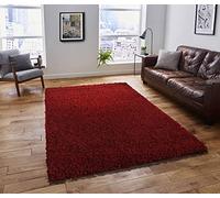 HMWD Shaggy Modern Rugs - 50mm/5cm Thick, Fluffy Anti-Shed Deep Pile Floor Carpet, Living Room Bedroom Decor, Home Decor Shag Hallway Runner (80x150 cm, Red)