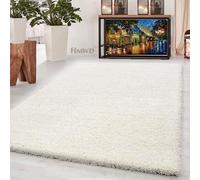 HMWD Shaggy Rugs 50mm/5cm Thick Modern Rugs Living Room Bedroom Decor, Fluffy Anti-Shed Deep Pile Floor Carpet, Home Decor Shag Hallway Runner Cream, 160 x 230 cm