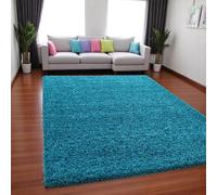 HMWD Shaggy Rugs for Living Room, Fluffy and Non Slip Rug, Hallway Runner, Washable Rug, Non-Shed Plain Super Soft Floor Carpet for Living Room, Home Decor (Teal Blue, 160 x 230 cm(Rectangular))