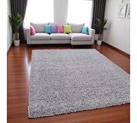 HMWD Shaggy Rugs for Living Room, Fluffy and Non Slip Rug, Hallway Runner, Washable Rug, Non-Shed Plain Super Soft Floor Carpet for Living Room, Home Decor (Silver, 80 x 150 cm (Rectangular))