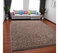 HMWD Shaggy Rugs for Living Room, Fluffy and Non Slip Rug, Hallway Runner, Washable Rug, Non-Shed Plain Super Soft Floor Carpet for Living Room, Home Decor (Mocha, 60 x 110 cm (Rectangular))