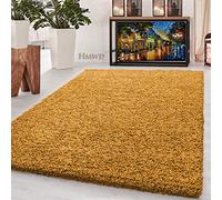 HMWD X Large Small Fluffy Shaggy Large Area Rug Thick Pile Hallway Runner Non Slip Living Room Bedroom Non-Shed Floor Carpet- Available in 6 Exquisite Colors (Gold, 80x150 cm)