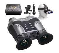 HMWOKPOT 3D VR Head-Mounted Night Vision Goggles for Adults, Night Vision Binoculars - 7 Levels of Infrared Adjustment Include 2 * 32GB Card To Save 3D Photos/Videos
