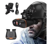 HMWOKPOT 3D VR Night Vision Binoculars - Night Vision Goggles Head Mounted Wide FOV 58° - Include 32GB Save Photo Video - 8X Digital Zoom for Camping