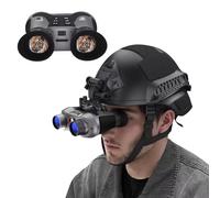 HMWOKPOT Digital Infrared Night Vision Binoculars, 3D VR Night Vision Goggles Head Mounted with Head Strap And Mount, 32GB Memory Card Save 3D Photos & Videos