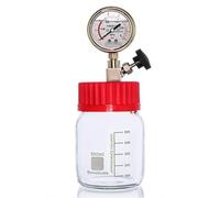 HMWOKPOT Glass Vacuum Chamber, Vacuum Degassing Chamber Kit with Stainless Steel Vacuum Gauge Resin Bubble Remover, Good Sealing, for Resin, Silicone And Epoxies,500ml