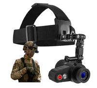 HMWOKPOT Head-Mounted Night Vision Scope Night Vision Monocular Goggles with Elastic Head Strap, Default 7X Magnification, NVG Visual Distance 350M with Riflescope
