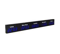 HMWOKPOT LED World Time Clock, 3/4/5 Cities World Time Zones Clock - Digital Multiple Time Zones Clock - 12/24 Hours,Blue,5City