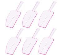 Hmxpls Pink Plastic Scoop for Popcorn Cookie Candy Buckets, Acrylic Large Scoop for Parties Wedding Bar Jars Freezer Dry Goods (6 Pack 7.5 In )