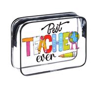 Hmxpls Teach Bag Clear Zipper Pouch, Teacher Survival Kit Bag, Clear Makeup Cosmetic Bag, PVC Waterproof Travel Toiletry Bag Graduation Thanks Gift, Clear, B