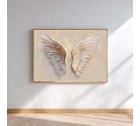HMXQLW Canvas Pictures Angel Wings White Gold Pictures Vintage Poster Art Prints Decoration Without Frame for Bedroom Living Room Home Wall Decoration (70 x 100 cm, B)