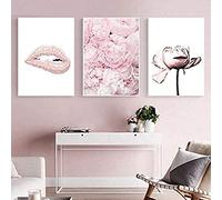HMXQLW Rose Flower Wall Art, Lip Prints - Modern Nordic - Living Room/Bedroom Frameless Art Prints 3 x 50 x 70 cm