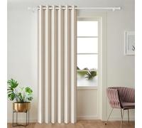 HMYI Full Blackout Memory Trained Pleated Curtains with Magnetic Closure, Thermal Insulated Solid Color Drape for Bedroom,Living Room, 1 Panel, W45 x L72, Sand