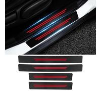HMYOUXUAN Car Sill Protectors Strips Black Carbon Fiber Wrap Film for Vauxhall Corsa F 2023 Reducing Scuff for Car, 4Pcs
