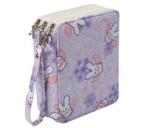 HMZSP 72 Slots Soft Quilted Pencil Case With Zipper Colored Pencils,Watercolor Pens for Teen Girls and Adult,Rabbit Purple