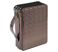 HMZSP Large Capacity Colored Pencil Case - 200 Slots PU leather with Zipper Closure Portable Organizer for Watercolor Pencils Ideal for Artists for Artists (Black)