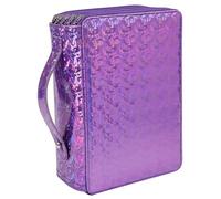 HMZSP Large Capacity Colored Pencil Case - 250 Slots PU leather with Zipper Closure Portable Organizer for Watercolor Pencils Ideal for Artists for Artists (Purple)