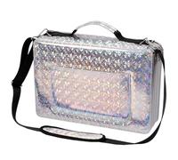 HMZSP Large Capacity Colored Pencil Case - 500 Slots PU leather with Zipper Closure Portable Organizer for Watercolor Pencils Ideal for Artists(Silver)