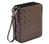 HMZSP Large Capacity Colored Pencil Case - 75 Slots PU leather with Zipper Closure Portable Organizer for Watercolor Pencils Ideal for Artists for Artists (Black)