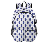 HMZXZ Abstract Blue Polka Dot Pattern Travel Backpack Laptop Computer Bag Sturdy School Bag Cute Dots College Bookbag 14 Inch