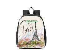 HMZXZ Custom Backpack Toddler Paris Eiffel Tower Mini Backpack Boys/Girls France Paris Theme Customizable Backpack Kindergarten Pre School Bags 13 Inch
