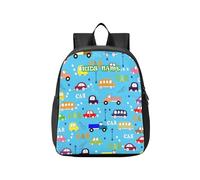 HMZXZ Custom Backpack Toddler Trucks Buses Cars Mini Backpack Boys/Girls Colorful Car Vehicle Customizable Backpack Kindergarten Pre School Bags 13 Inch
