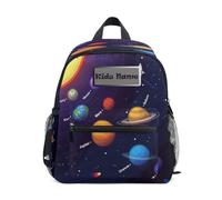 HMZXZ Custom Kids Toddler Mini Backpack for Girls Boys Colorful Planets Elements Personalised Children's BackpacksGalaxy Universe School Bag with Kid's Name/Text