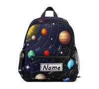 HMZXZ Custom Kids Toddler Mini Backpack for Girls Boys Galaxy Solar System Sun Earth Personalised Children's Backpacks School Bag with Kid's Name/Text