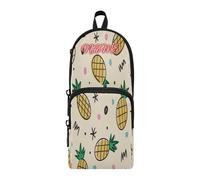 HMZXZ Custom Pencil Case Summer Pineapple,Pencil Pouch for Girls Boys Kids, Personalised Fruit Pen and Pencil Stationery Organizer Bag for School