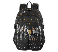 HMZXZ Funny Skull Stars Travel Backpack Laptop Computer Bag Sturdy School Bag Day Of The Dead College Bookbag 14 Inch