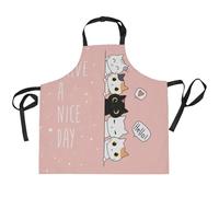 HMZXZ Kitchen Apron with Pockets Cute Cat Kawaii Kitten Apron Bib for Women Men Cooking Baking,Animals Kitten Restaurant Coffee Shop Waiter Aprons