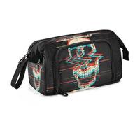 HMZXZ Large Pencil Case for Girls Boys Retro Day Ot The Dead Screaming Skull Pencil Bag for School Supplies Office Stationery Organizer Pencil Case Halloween Gothic for Adults Women