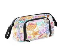 HMZXZ Large Pencil Casefor Girls Boys Sea Shells Corals Pencil Bag for School Supplies Office Stationery Organizer Pencil Case Ocean Whatcolcor for Adults Women