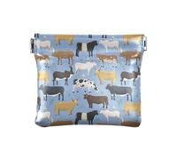 HMZXZ PU Leather Small Coin Purse Bulls Cows Farm Animal Squeeze Coin Pouch with Snap Clip Design Beef Buffalo Mini Wallet Change Bag for Coins, Cards and Essentials
