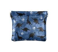 HMZXZ PU Leather Small Coin Purse Colorful Dinosaurs Squeeze Coin Pouch with Snap Clip Design Animals Dino Mini Wallet Change Bag for Coins, Cards and Essentials