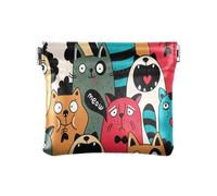 HMZXZ PU Leather Small Coin Purse Wild Cat Squeeze Coin Pouch with Snap Clip Design Animals Kitty Cute Mini Wallet Change Bag for Coins, Cards and Essentials