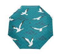 HMZXZ RXYY Bird Seagulls Pattern Folds Auto Open Close Umbrella for Women Men Boys Girls Windproof Compact Travel Lightweight Rain Umbrella
